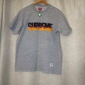 SUPREME Flame Tee Men’s Size Large in Gray color